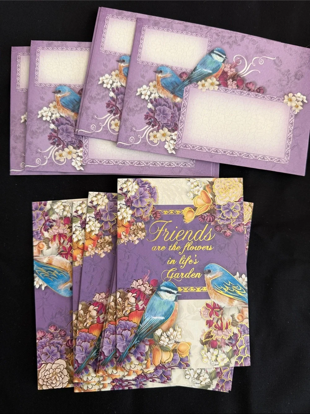 Floral & Butterfly Stationery Gift Set — Pink, Purple, Teal